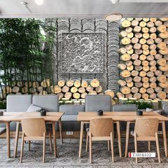 TRANH VẢI DÁN TƯỜNG 3D NHÀ HÀNG, CAFE - TRANH DÁN TƯỜNG TIỂU CẢNH | MÃ T3D-6132
