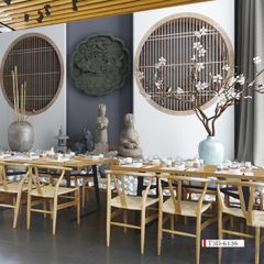 TRANH VẢI DÁN TƯỜNG 3D NHÀ HÀNG, CAFE - TRANH DÁN TƯỜNG TIỂU CẢNH | MÃ T3D-6136
