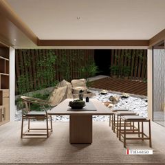 TRANH VẢI DÁN TƯỜNG 3D NHÀ HÀNG, CAFE - TRANH DÁN TƯỜNG TIỂU CẢNH | MÃ T3D-6150