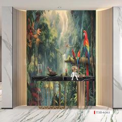 TRANH VẢI DÁN TƯỜNG 3D NHÀ HÀNG, CAFE , LỄ TÂN - TRANH DÁN TƯỜNG TROPICAL NHIỆT ĐỚI | MÃ T3D-6263