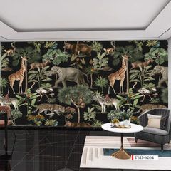 TRANH VẢI DÁN TƯỜNG 3D NHÀ HÀNG, CAFE , LỄ TÂN - TRANH DÁN TƯỜNG TROPICAL NHIỆT ĐỚI | MÃ T3D-6264