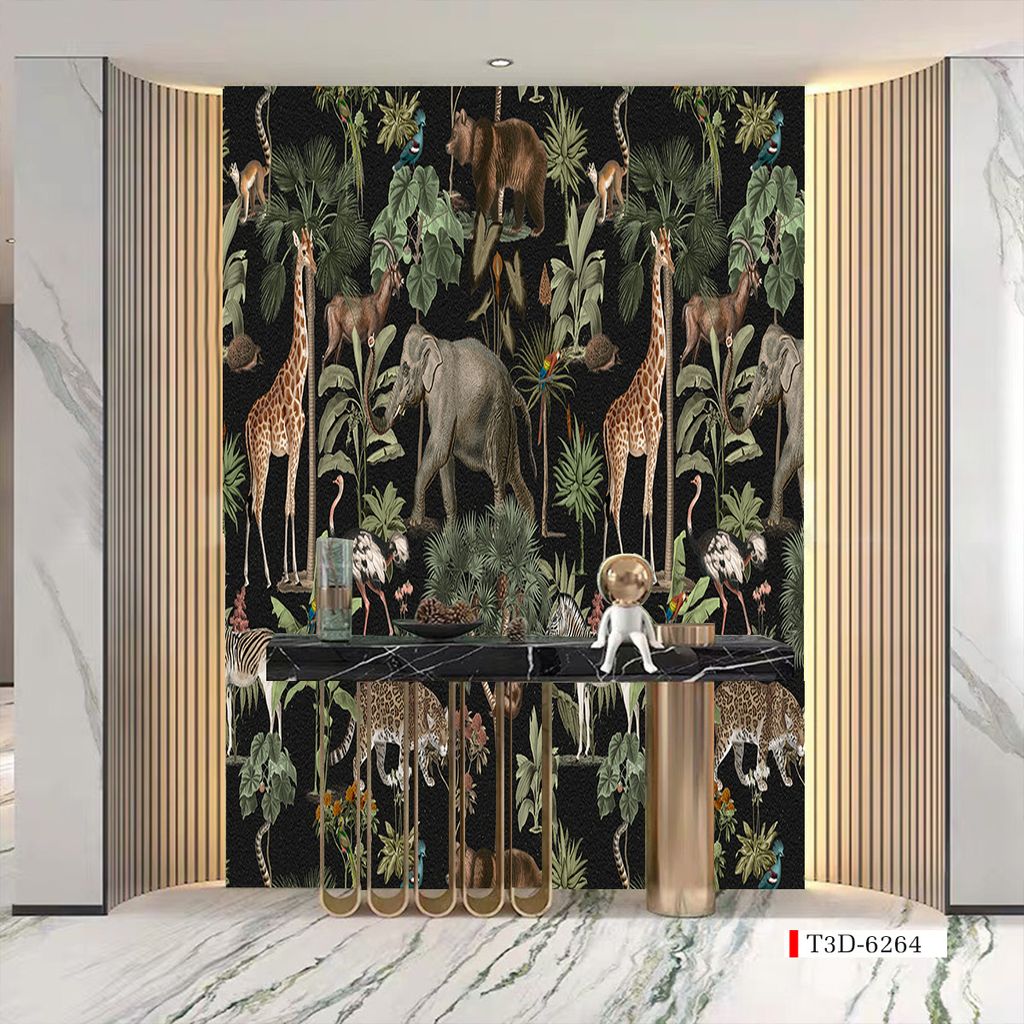 TRANH VẢI DÁN TƯỜNG 3D NHÀ HÀNG, CAFE , LỄ TÂN - TRANH DÁN TƯỜNG TROPICAL NHIỆT ĐỚI | MÃ T3D-6264