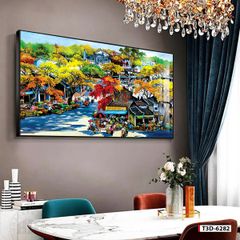 TRANH TREO TƯỜNG - PHÒNG KHÁCH, PHÒNG LỄ TÂN - TRANH ĐỒNG QUÊ - KHỔ LỚN | Mã T3D-6282