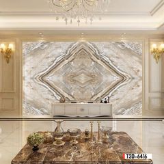 TRANH PVC ỐP TƯỜNG - TRANG TRÍ PHÒNG KHÁCH, PHÒNG NGỦ - TRANH VÂN ĐÁ ĐỐI XỨNG - MÃ T3D-6416