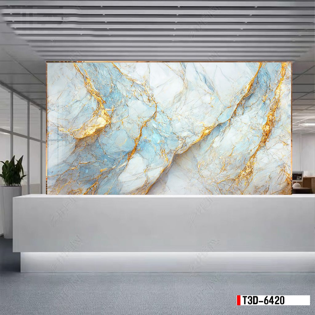 TRANH PVC ỐP TƯỜNG - TRANG TRÍ PHÒNG KHÁCH - TRANH VÂN ĐÁ MÃ NÃO | MÃ T3D-6420