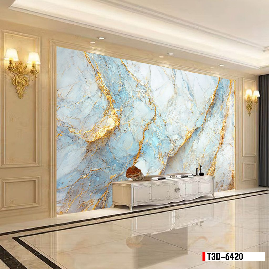TRANH PVC ỐP TƯỜNG - TRANG TRÍ PHÒNG KHÁCH - TRANH VÂN ĐÁ MÃ NÃO | MÃ T3D-6420