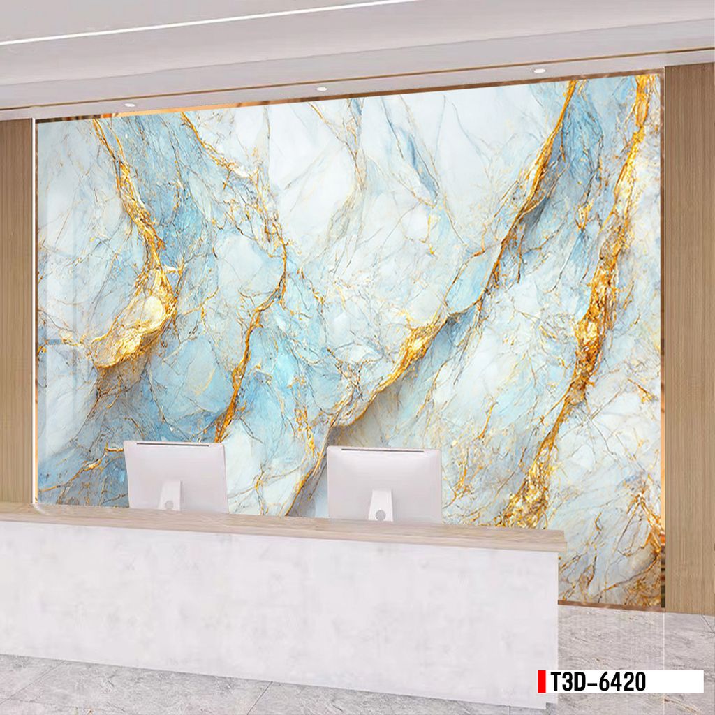 TRANH PVC ỐP TƯỜNG - TRANG TRÍ PHÒNG KHÁCH - TRANH VÂN ĐÁ MÃ NÃO | MÃ T3D-6420