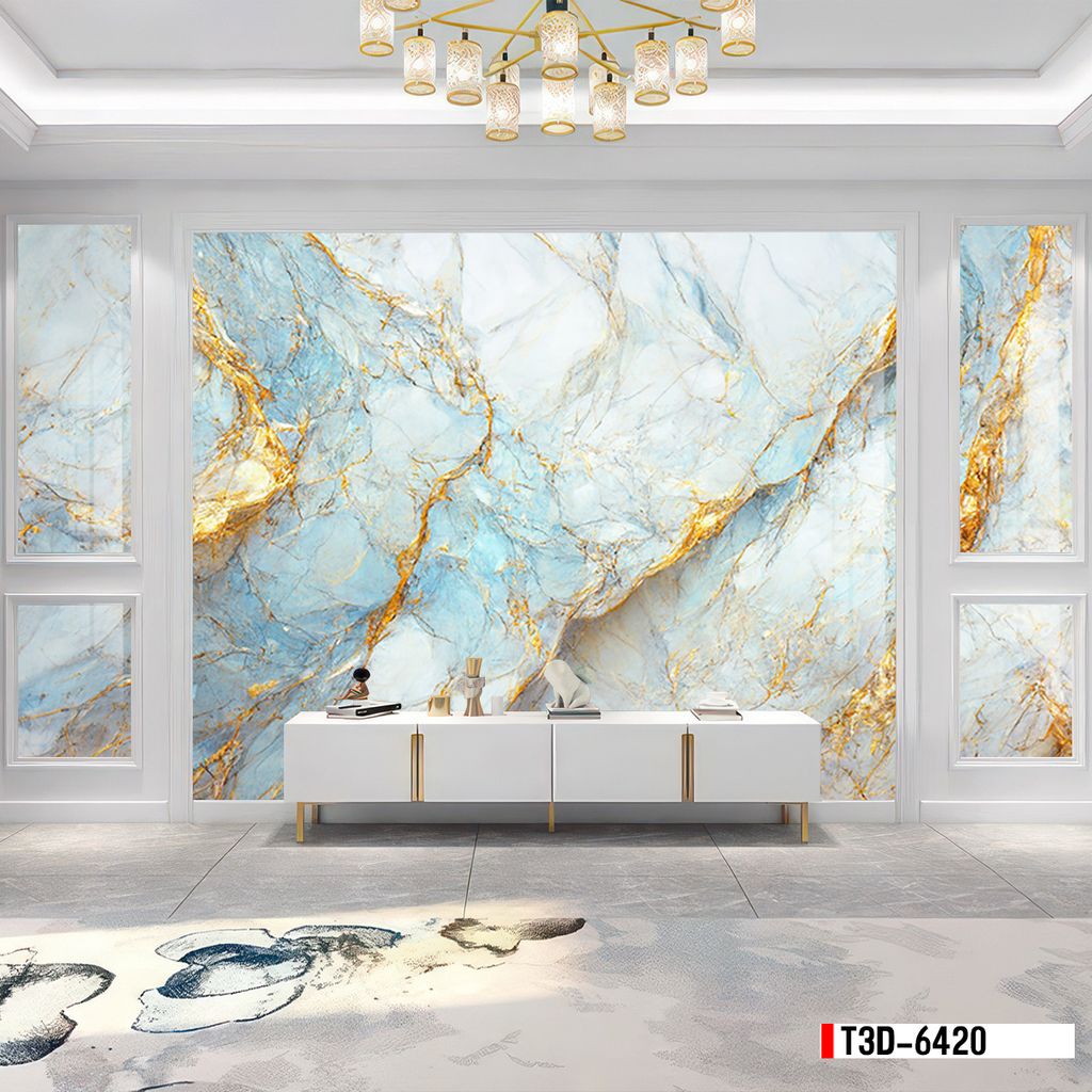 TRANH PVC ỐP TƯỜNG - TRANG TRÍ PHÒNG KHÁCH - TRANH VÂN ĐÁ MÃ NÃO | MÃ T3D-6420