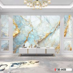 TRANH PVC ỐP TƯỜNG - TRANG TRÍ PHÒNG KHÁCH - TRANH VÂN ĐÁ MÃ NÃO | MÃ T3D-6420