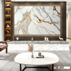 TRANH PVC ỐP TƯỜNG - TRANG TRÍ PHÒNG KHÁCH - TRANH VÂN ĐÁ MÃ NÃO | MÃ T3D-6421