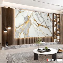 TRANH PVC ỐP TƯỜNG - TRANG TRÍ PHÒNG KHÁCH - TRANH VÂN ĐÁ MÃ NÃO | MÃ T3D-6421