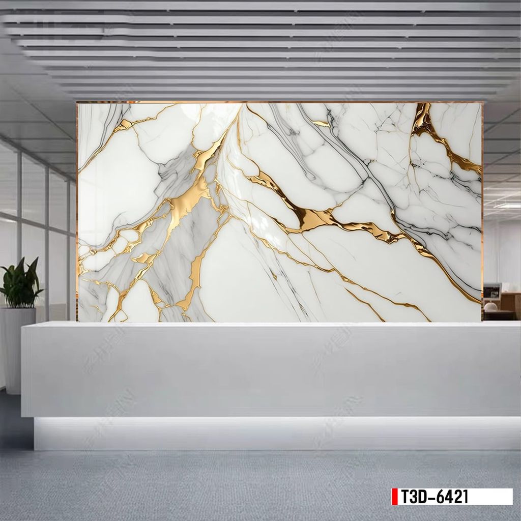 TRANH PVC ỐP TƯỜNG - TRANG TRÍ PHÒNG KHÁCH - TRANH VÂN ĐÁ MÃ NÃO | MÃ T3D-6421