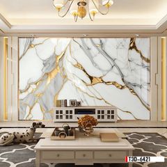 TRANH PVC ỐP TƯỜNG - TRANG TRÍ PHÒNG KHÁCH - TRANH VÂN ĐÁ MÃ NÃO | MÃ T3D-6421