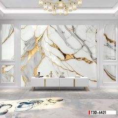 TRANH PVC ỐP TƯỜNG - TRANG TRÍ PHÒNG KHÁCH - TRANH VÂN ĐÁ MÃ NÃO | MÃ T3D-6421