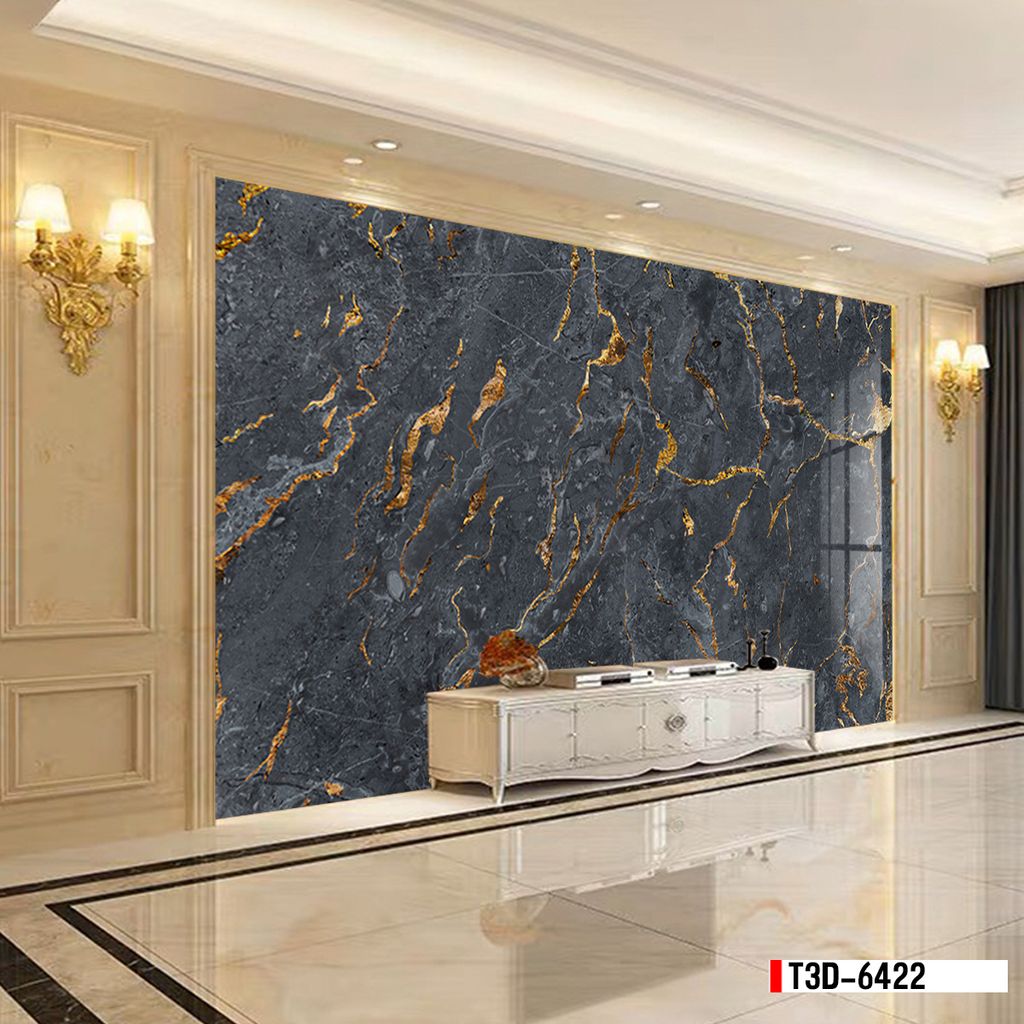 TRANH PVC ỐP TƯỜNG - TRANG TRÍ PHÒNG KHÁCH - TRANH VÂN ĐÁ MÃ NÃO | MÃ T3D-6422