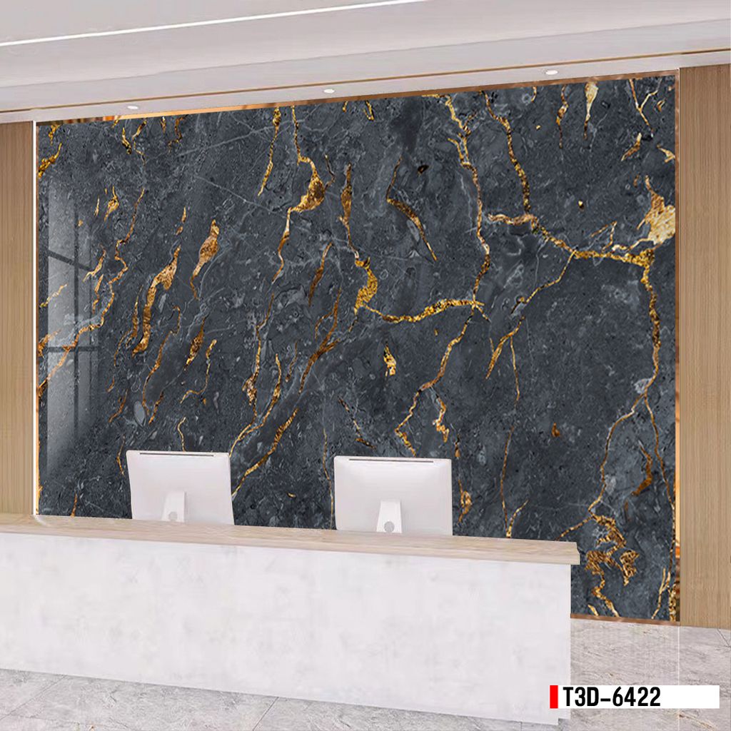 TRANH PVC ỐP TƯỜNG - TRANG TRÍ PHÒNG KHÁCH - TRANH VÂN ĐÁ MÃ NÃO | MÃ T3D-6422