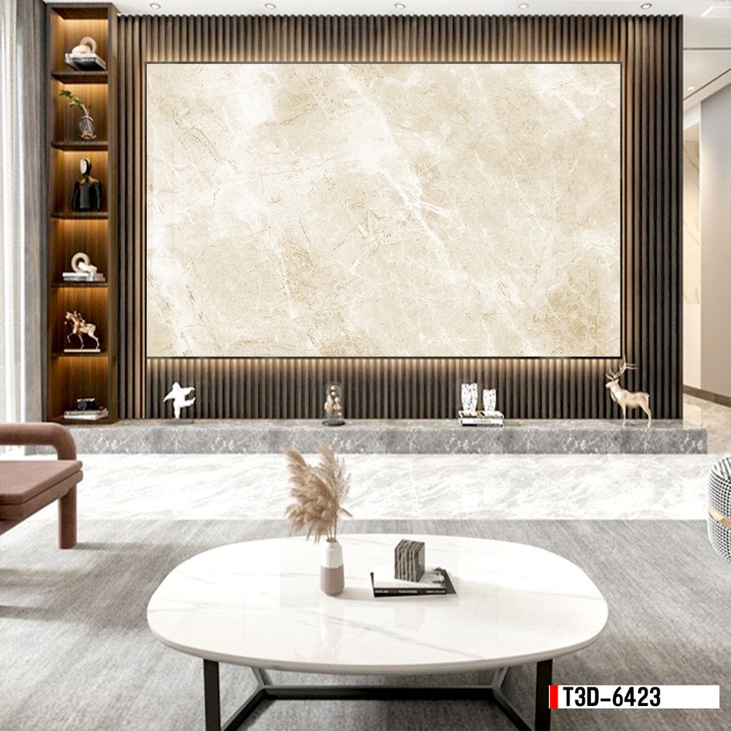 TRANH PVC ỐP TƯỜNG - TRANG TRÍ PHÒNG KHÁCH - TRANH VÂN ĐÁ MÃ NÃO | MÃ T3D-6423