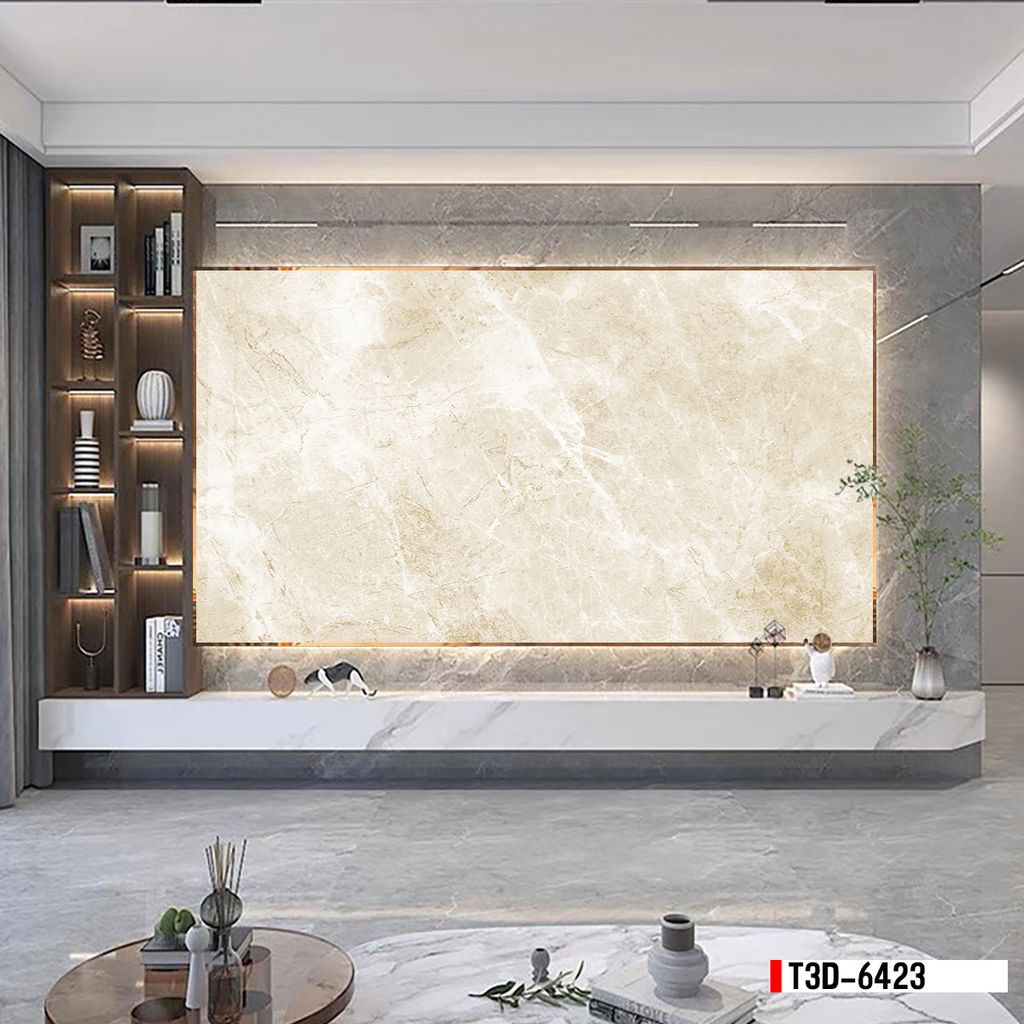 TRANH PVC ỐP TƯỜNG - TRANG TRÍ PHÒNG KHÁCH - TRANH VÂN ĐÁ MÃ NÃO | MÃ T3D-6423