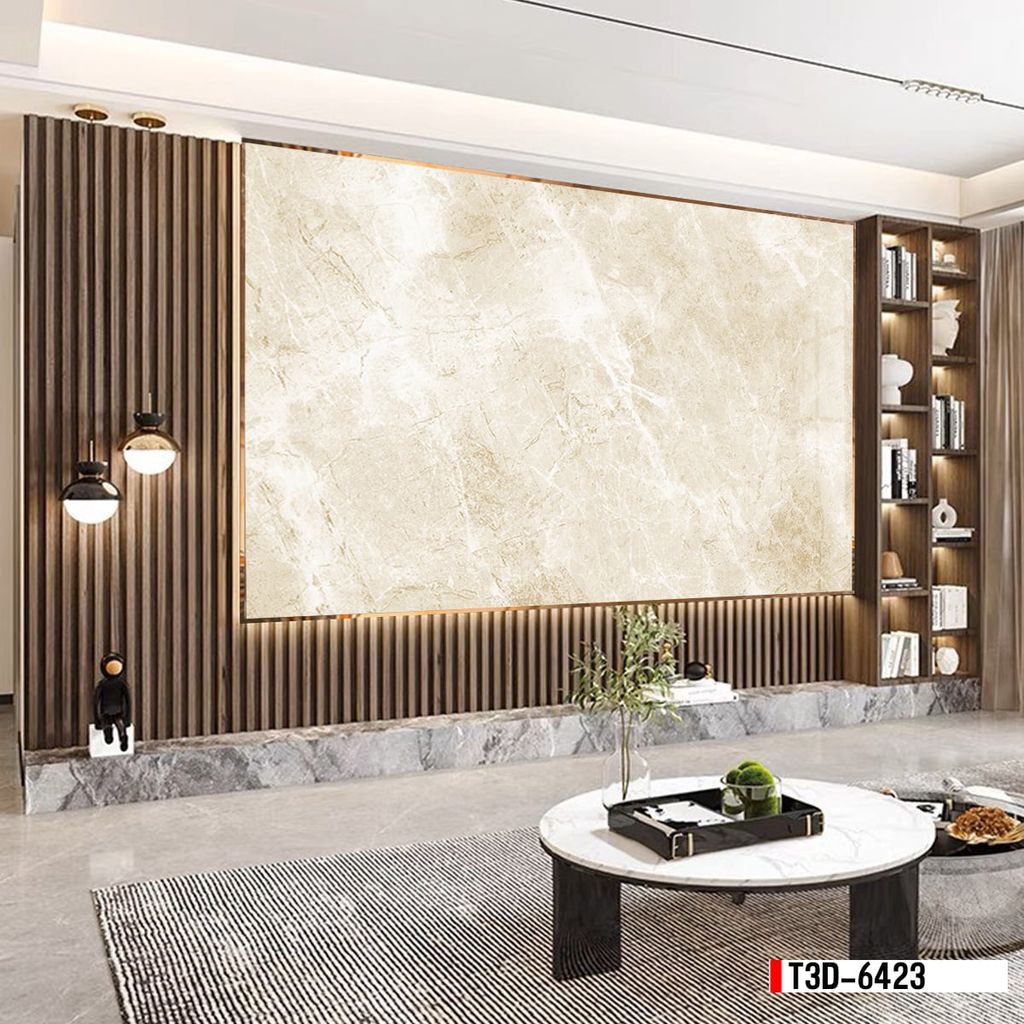 TRANH PVC ỐP TƯỜNG - TRANG TRÍ PHÒNG KHÁCH - TRANH VÂN ĐÁ MÃ NÃO | MÃ T3D-6423