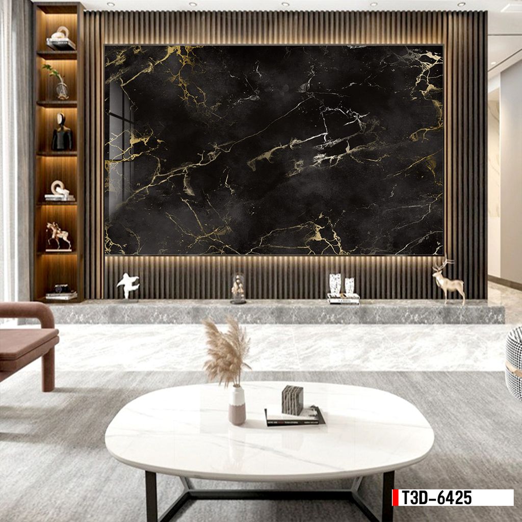 TRANH PVC ỐP TƯỜNG - TRANG TRÍ PHÒNG KHÁCH - TRANH VÂN ĐÁ MÃ NÃO | MÃ T3D-6425