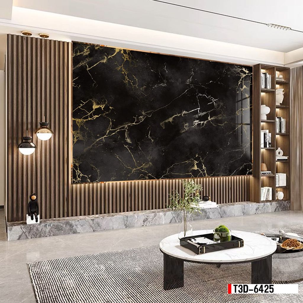 TRANH PVC ỐP TƯỜNG - TRANG TRÍ PHÒNG KHÁCH - TRANH VÂN ĐÁ MÃ NÃO | MÃ T3D-6425