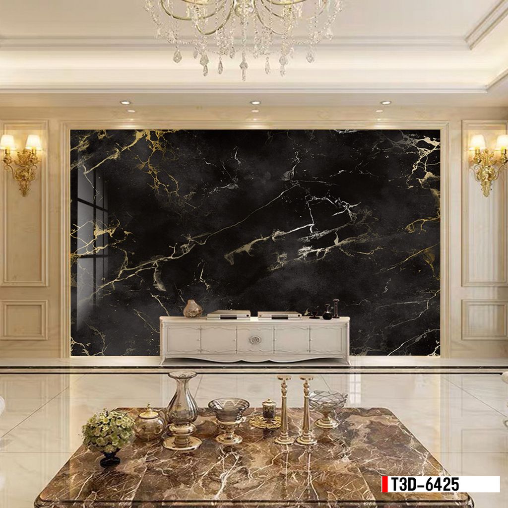 TRANH PVC ỐP TƯỜNG - TRANG TRÍ PHÒNG KHÁCH - TRANH VÂN ĐÁ MÃ NÃO | MÃ T3D-6425