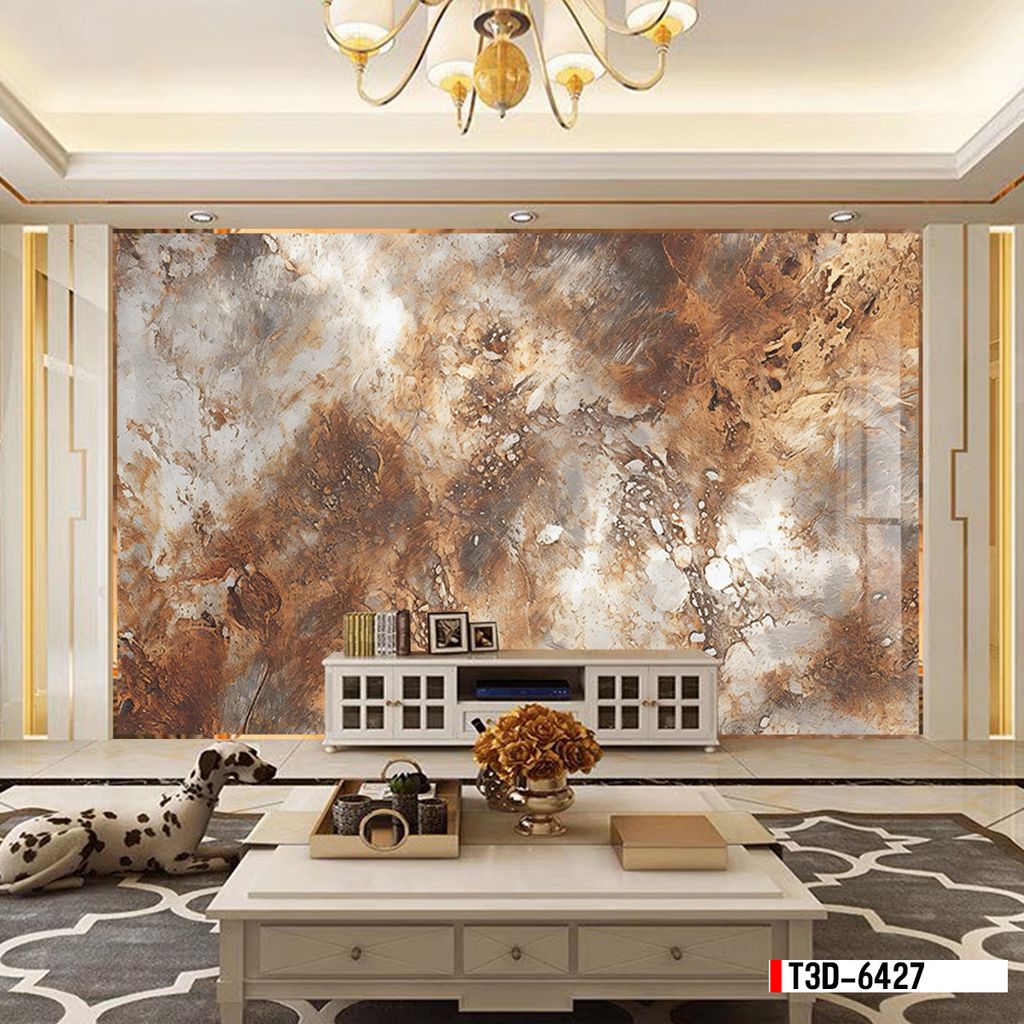 TRANH PVC ỐP TƯỜNG - TRANG TRÍ PHÒNG KHÁCH - TRANH VÂN ĐÁ MÃ NÃO | MÃ T3D-6427