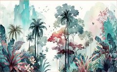 TRANH VẢI DÁN TƯỜNG 3D NHÀ HÀNG, CAFE - TRANH DÁN TƯỜNG TROPICAL NHIỆT ĐỚI | MÃ T3D-6429