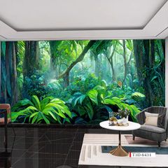 TRANH VẢI DÁN TƯỜNG 3D NHÀ HÀNG, CAFE - TRANH DÁN TƯỜNG TROPICAL NHIỆT ĐỚI | MÃ T3D-6431