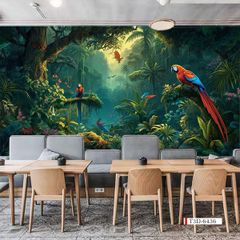 TRANH VẢI DÁN TƯỜNG 3D NHÀ HÀNG, CAFE - TRANH DÁN TƯỜNG TROPICAL NHIỆT ĐỚI | MÃ T3D-6436