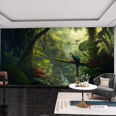 TRANH VẢI DÁN TƯỜNG 3D NHÀ HÀNG, CAFE - TRANH DÁN TƯỜNG TROPICAL NHIỆT ĐỚI | MÃ T3D-6438