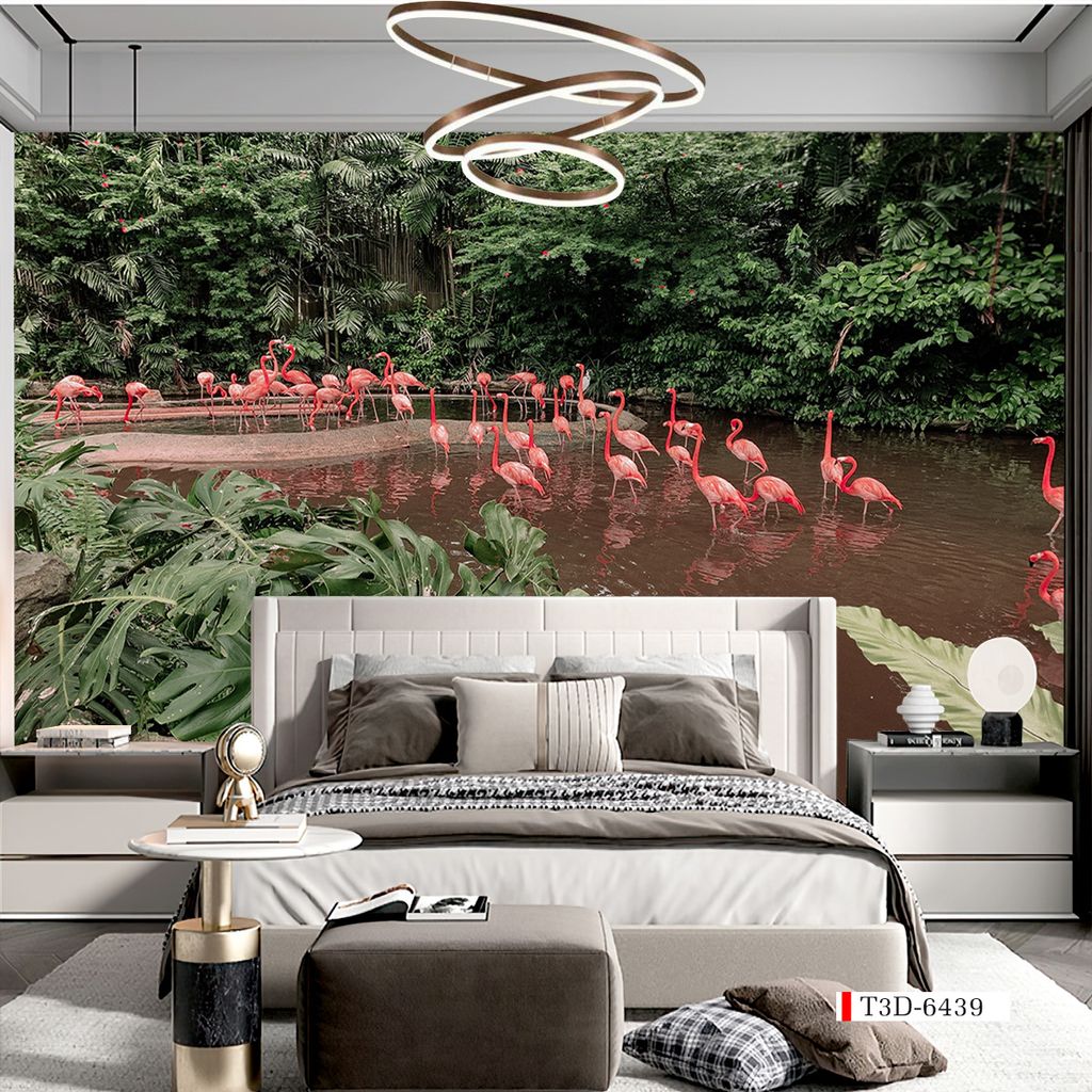 TRANH VẢI DÁN TƯỜNG 3D NHÀ HÀNG, CAFE - TRANH DÁN TƯỜNG TROPICAL NHIỆT ĐỚI | MÃ T3D-6439