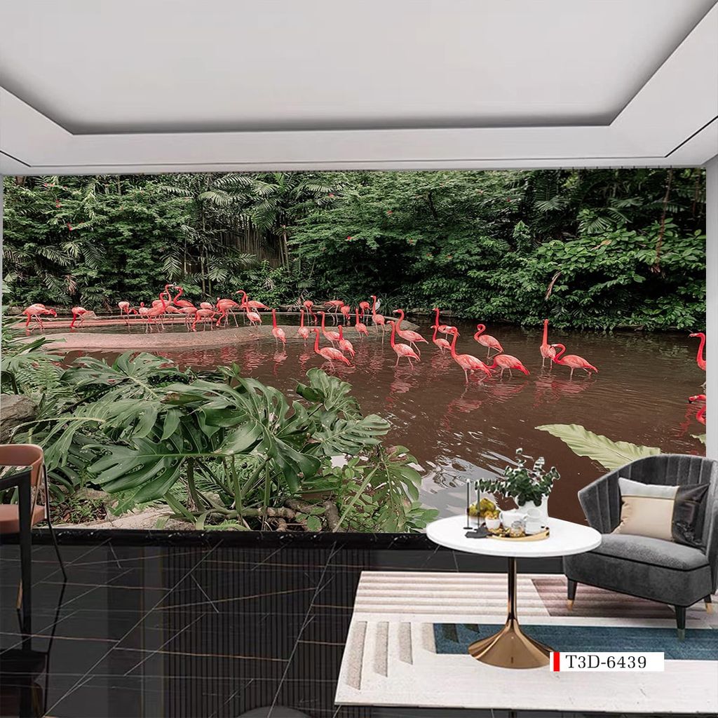 TRANH VẢI DÁN TƯỜNG 3D NHÀ HÀNG, CAFE - TRANH DÁN TƯỜNG TROPICAL NHIỆT ĐỚI | MÃ T3D-6439