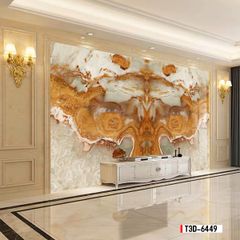 TRANH PVC ỐP TƯỜNG  - TRANH VÂN ĐÁ ĐỐI XỨNG - MÃ T3D-6449