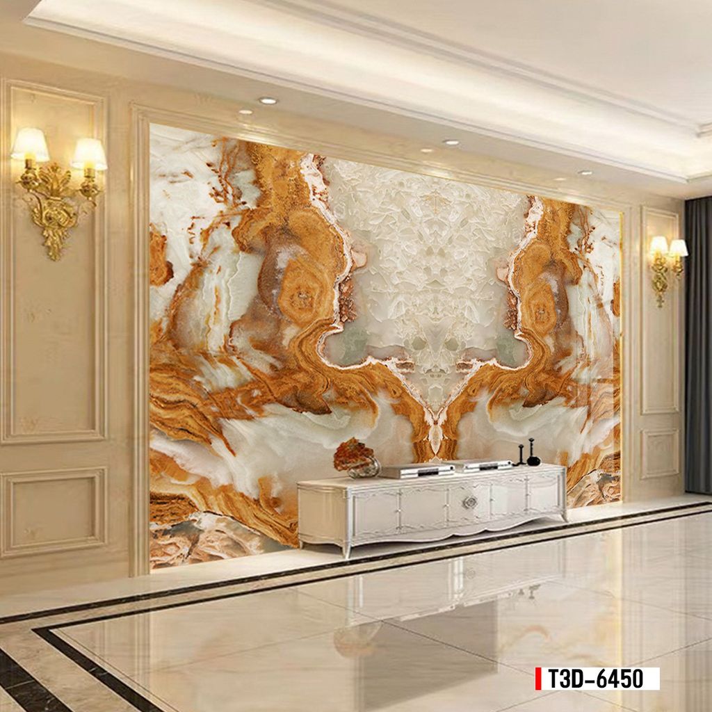 TRANH PVC ỐP TƯỜNG  - TRANH VÂN ĐÁ ĐỐI XỨNG - MÃ T3D-6450