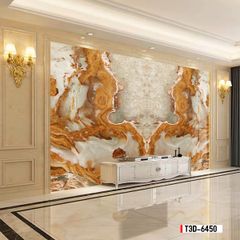 TRANH PVC ỐP TƯỜNG  - TRANH VÂN ĐÁ ĐỐI XỨNG - MÃ T3D-6450