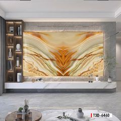 TRANH PVC ỐP TƯỜNG  - TRANH VÂN ĐÁ ĐỐI XỨNG - MÃ T3D-6460