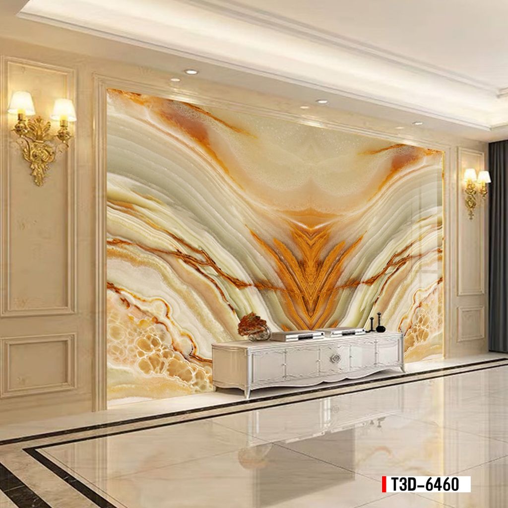 TRANH PVC ỐP TƯỜNG  - TRANH VÂN ĐÁ ĐỐI XỨNG - MÃ T3D-6460