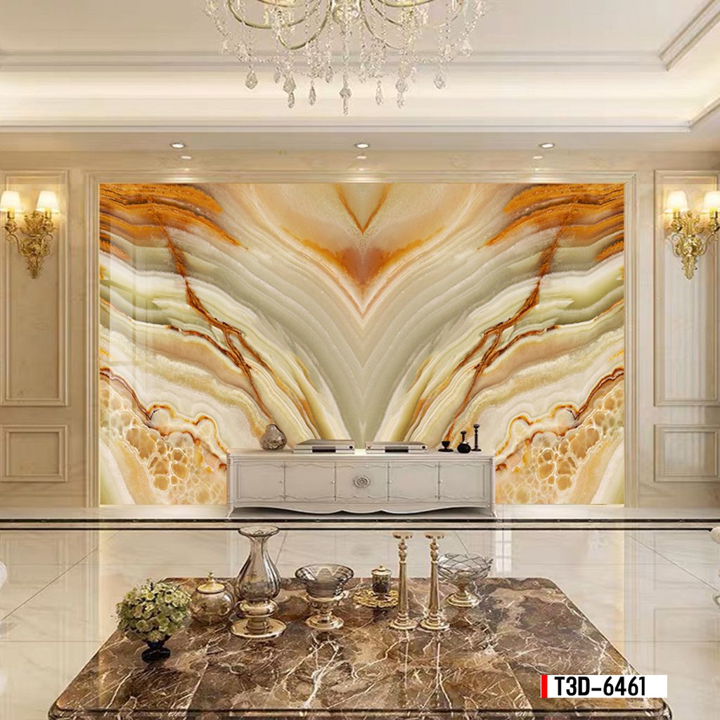 TRANH PVC ỐP TƯỜNG  - TRANH VÂN ĐÁ ĐỐI XỨNG - MÃ T3D-6461