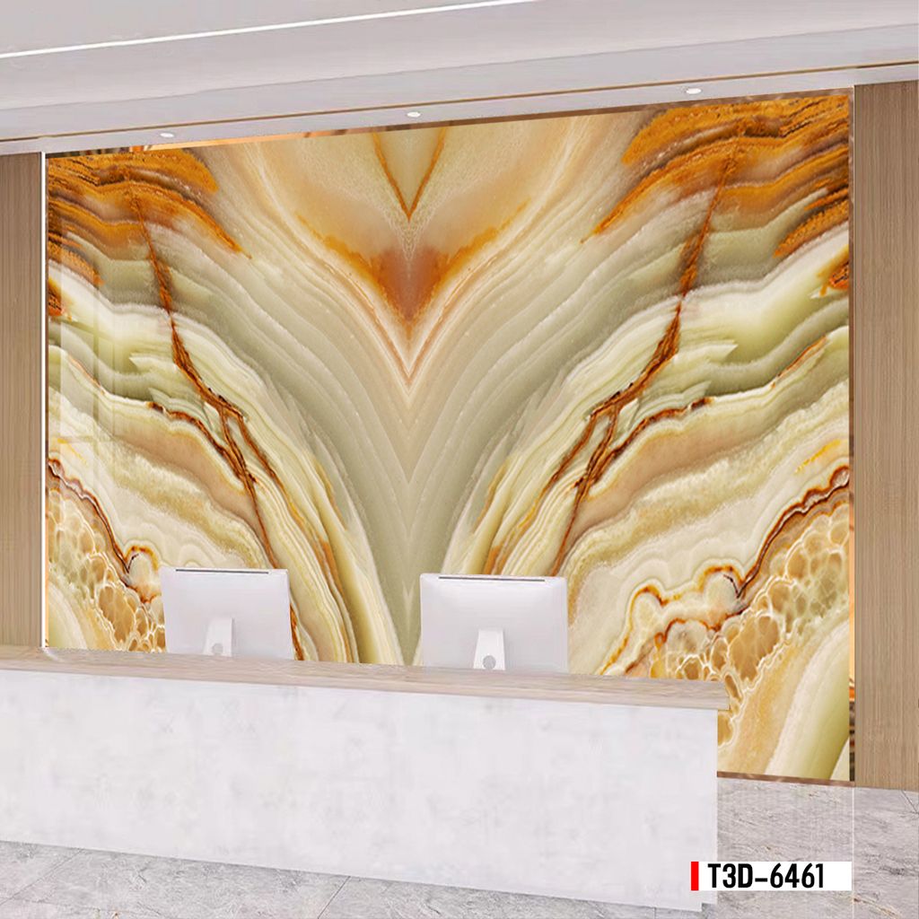 TRANH PVC ỐP TƯỜNG  - TRANH VÂN ĐÁ ĐỐI XỨNG - MÃ T3D-6461