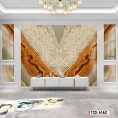 TRANH PVC ỐP TƯỜNG  - TRANH VÂN ĐÁ ĐỐI XỨNG - MÃ T3D-6463