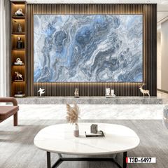 TRANH PVC ỐP TƯỜNG - TRANH VÂN ĐÁ TRẮNG - VÂN MÂY -  PHÒNG KHÁCH, NHÀ HÀNG | MÃ T3D-6497