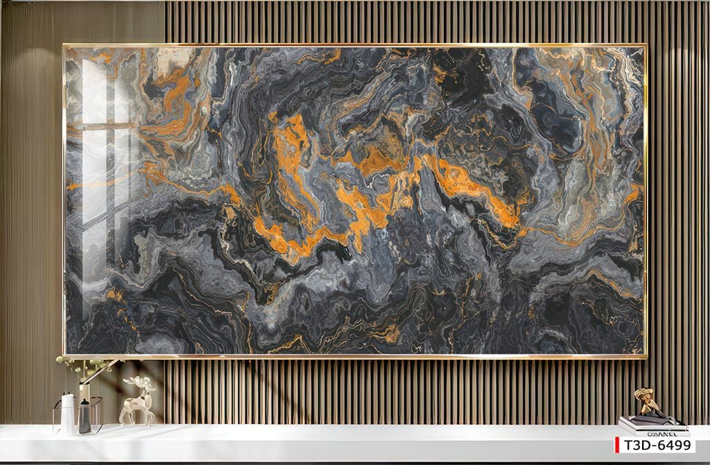 BST128 - TRANH PVC ỐP TƯỜNG - TRANG TRÍ PHÒNG KHÁCH - TRANH VÂN ĐÁ TRẮNG, VÂN MÂY - KHỔ LỚN