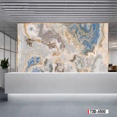 TRANH PVC ỐP TƯỜNG - TRANH VÂN ĐÁ TRẮNG - VÂN MÂY -  PHÒNG KHÁCH, NHÀ HÀNG | MÃ T3D-6500