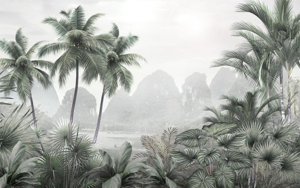 766 - TRANH DÁN TƯỜNG NHÀ HÀNG, KHÁCH SẠN, CAFE - TRANH TRANG TRÍ - TRANH DÁN TƯỜNG TROPICAL - KIỂU TRANH LIỀN KHỔ| MÃ T3D-6510