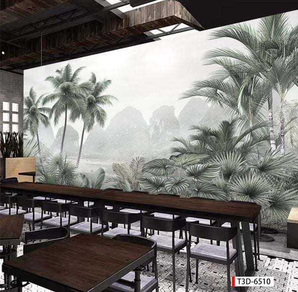 766 - TRANH DÁN TƯỜNG NHÀ HÀNG, KHÁCH SẠN, CAFE - TRANH TRANG TRÍ - TRANH DÁN TƯỜNG TROPICAL - KIỂU TRANH LIỀN KHỔ| MÃ T3D-6510