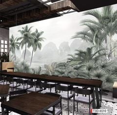 766 - TRANH DÁN TƯỜNG NHÀ HÀNG, KHÁCH SẠN, CAFE - TRANH TRANG TRÍ - TRANH DÁN TƯỜNG TROPICAL - KIỂU TRANH LIỀN KHỔ| MÃ T3D-6510