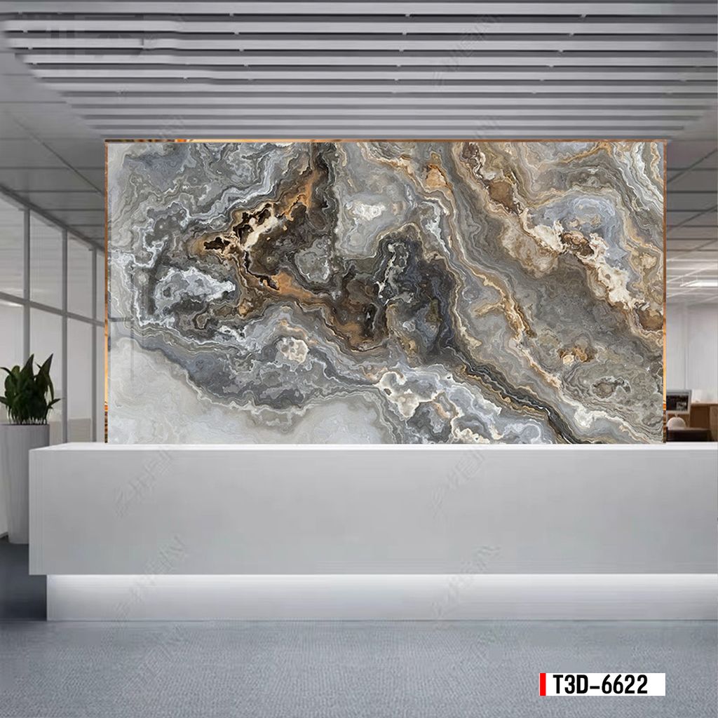 TRANH PVC ỐP TƯỜNG - TRANH VÂN ĐÁ TRẮNG - VÂN MÂY -  PHÒNG KHÁCH, NHÀ HÀNG | MÃ T3D-6622