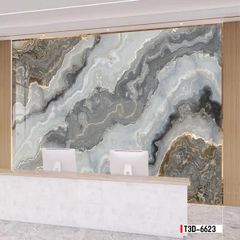 TRANH PVC ỐP TƯỜNG - TRANH VÂN ĐÁ TRẮNG - VÂN MÂY - PHÒNG ĂN, PHÒNG KHÁCH | MÃ T3D-6623