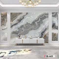 TRANH PVC ỐP TƯỜNG - TRANH VÂN ĐÁ TRẮNG - VÂN MÂY - PHÒNG ĂN, PHÒNG KHÁCH | MÃ T3D-6623